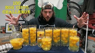 The 100 Raw Egg Chug Challenge  LA BEAST [upl. by Ayot]