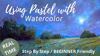 Using Pastel with Watercolor Tutorial  Beginner Friendly [upl. by Nolie212]