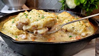 CHICKEN AND BISCUITS  Creamy Chicken and Biscuits Bake  One Pot Meal [upl. by Aniretak]