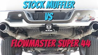 FlowMaster Super44 Vs Stock quotRAM 1500 57L HEMIquot [upl. by Er]