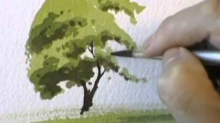 A Simple Tree  Watercolour Demonstration by PETER WOOLLEY [upl. by Gonagle]