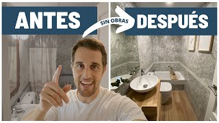 Como REFORMAR BAÑO pequeño SIN OBRAS y SIN EXPERIENCIA 😅 [upl. by Bush]