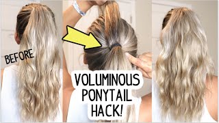 1 MINUTE PERFECT PONYTAIL HACK Lots of Volume [upl. by Jarvis101]