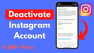 How to Deactivate Instagram Account  Deactivate Your Instagram Account [upl. by Haliehs]