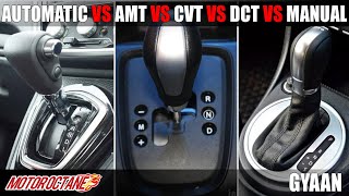 Automatic vs AMT vs DCT vs CVT vs Manual comparison  Hindi  MotorOctane [upl. by Uah]