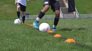 Soccer Dribbling Drill Inside Outside Touch [upl. by Adnuhs347]