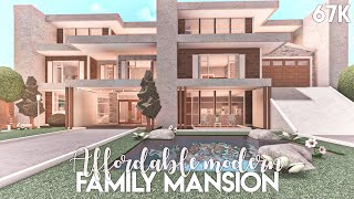 Affordable Modern Family Mansion  Bloxburg Build [upl. by Malsi]