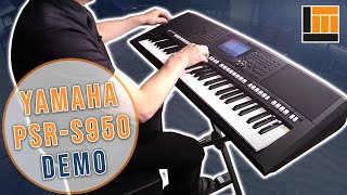 Yamaha PSRS950 Arranger Workstation Keyboard Product Demonstration [upl. by Arihsaj243]