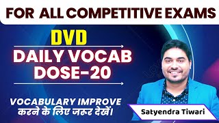 DVDDaily Vocab Dose  Class20  Satyendra Sir [upl. by Anertak]