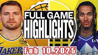 Los Angeles Lakers VS Utah Jazz Full Game Highlights Feb 102025 NBA Season 202425 [upl. by Enilhtak816]