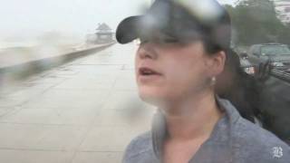 Revere Beach gawkers as Tropical Storm Irene arrives [upl. by Novehs419]