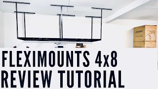 FLEXIMOUNTS Overhead Garage Storage Rack  REVIEW amp HOW To Install [upl. by Gnouc]