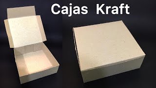 Caja cuadrada en carton KRAFT  Paso a paso [upl. by Sims]