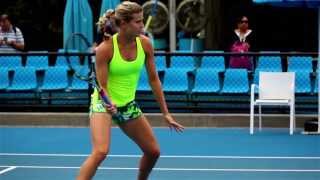 Eugenie Bouchard practice session  2014 Australian Open [upl. by Zerat]