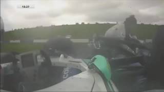 F4 British Championship 2017 Race 3 Donington Park Billy Monger Horrifying Crash YouTube [upl. by Faludi]