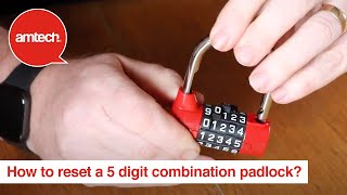 How To Reset An Amtech 5 Digit Combination Padlock [upl. by Aiak]