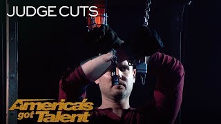 Rob Lake Chained Up Illusionist Magically Disappears  America’s Got Talent 2018 [upl. by Atinal]