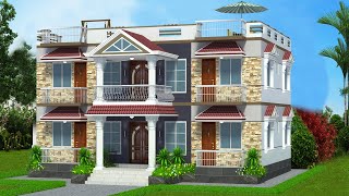 ৪ শতক২৫ কাঠা জায়গায় ৬৭৮ বেডরুমের বড় duplex বাড়ি তৈরির ডিজাইন [upl. by Yendor]