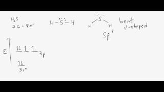 Lewis Structure Molecular Shape and Hybridization for H2S [upl. by Acinorev]