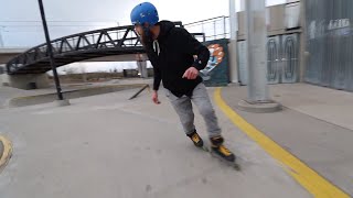 Inline Skating rollerblading at the skatepark [upl. by Anyahc640]