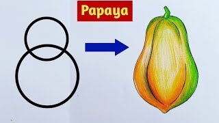 papaya drawing with colours Gali Gali Art [upl. by Sidalg]