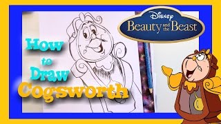 How to Draw COGSWORTH from Disneys Beauty and the Beast  dramaticparrot [upl. by Assili]