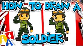 How To Draw A Soldier Saluting Veterans Day [upl. by Mcclelland]