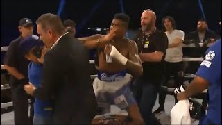 Rapper Blueface punches fan after BKFC debut win [upl. by Nagle957]