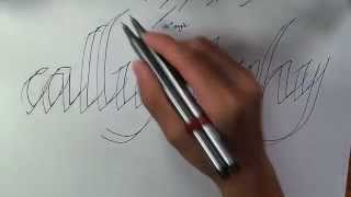 HOW TO WRITE CALLIGRAPHY WITH A NORMAL PEN [upl. by Corney925]