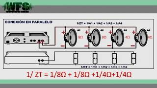 Conexion amplificador de audio y altavoces en paralelo [upl. by Schluter]