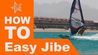 Windsurfing Tutorial How to Easy Jibe or Carve Jibe  Gybe technique tips [upl. by Kinna]