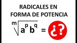 ESCRIBIR RADICALES COMO POTENCIAS [upl. by Esil]