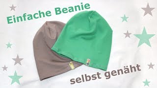 Einfache Beanie nähen  ohne Bündchen [upl. by Shanley]