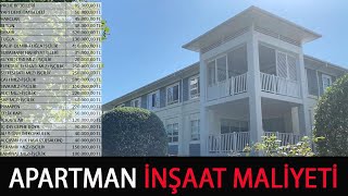 10 DAİRELİ APARTMAN İNŞAAT MALİYETİ  1000M2 [upl. by Ynoep]