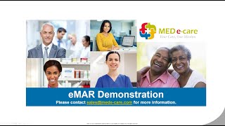 MED e care eMAR Demonstration [upl. by Lacee]