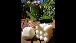 Como hacer velas de cubo de burbuja artesanal con cera de soja  soya BUBBLE CANDLE [upl. by Odidnac]