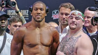 Anthony Joshua vs Andy Ruiz FULL WEIGH IN amp FINAL FACE OFF  Matchroom Boxing USA [upl. by Dickey507]