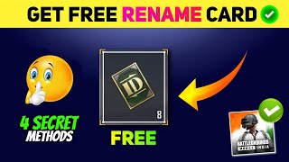 Free RENAME CARD Trick  How To Get Free Rename Card In PUBG  Bgmi me Free Rename Card Kaise Le [upl. by Melina]