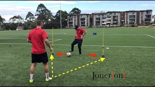 SOCCER DRILL  1ST TOUCH  BODY POSITION  AWARENESS  PASSING amp DRIBBLING  Joner 1on1 [upl. by Simpson]