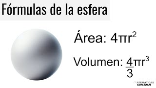 ÁREA Y VOLUMEN DE UNA ESFERA Fórmulas [upl. by Albin]