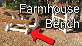 DIY Farmhouse Table Bench with Build Plans [upl. by Tallou273]