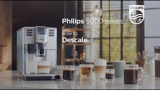 How to descale Philips 5000 series espresso machine  EP536X [upl. by Uriah866]