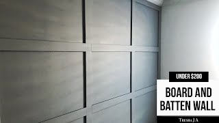 How To DIY Board and Batten Grid Accent Wall [upl. by Atilrahc127]