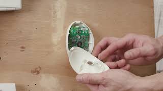 VISONIC WIRELESS ALARM SENSOR BATTERY  HOW TO CHANGE [upl. by Jariv]