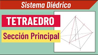 Tetraedro Sección Principal Sistema Diedrico [upl. by Jamnes176]