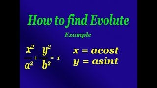 How to find Evolute good example PART1 [upl. by Aihsile]