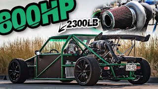 800HP StreetLegal Turbo GoKart 2300LB Weapon Hand Built From Scratch ROWDY Highway Pulls [upl. by Gitt]