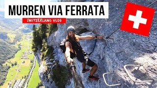 MURREN VIA FERRATA ON CLIFF EDGE IN SWITZERLAND [upl. by Akfir950]