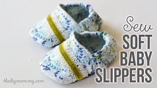 HOW TO SEW SOFT BABY SLIPPERS  Free Baby Booties Pattern amp Tutorial [upl. by Ganley]