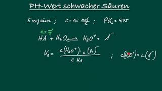 PHWert schwacher Säuren berechnen [upl. by Jacey]